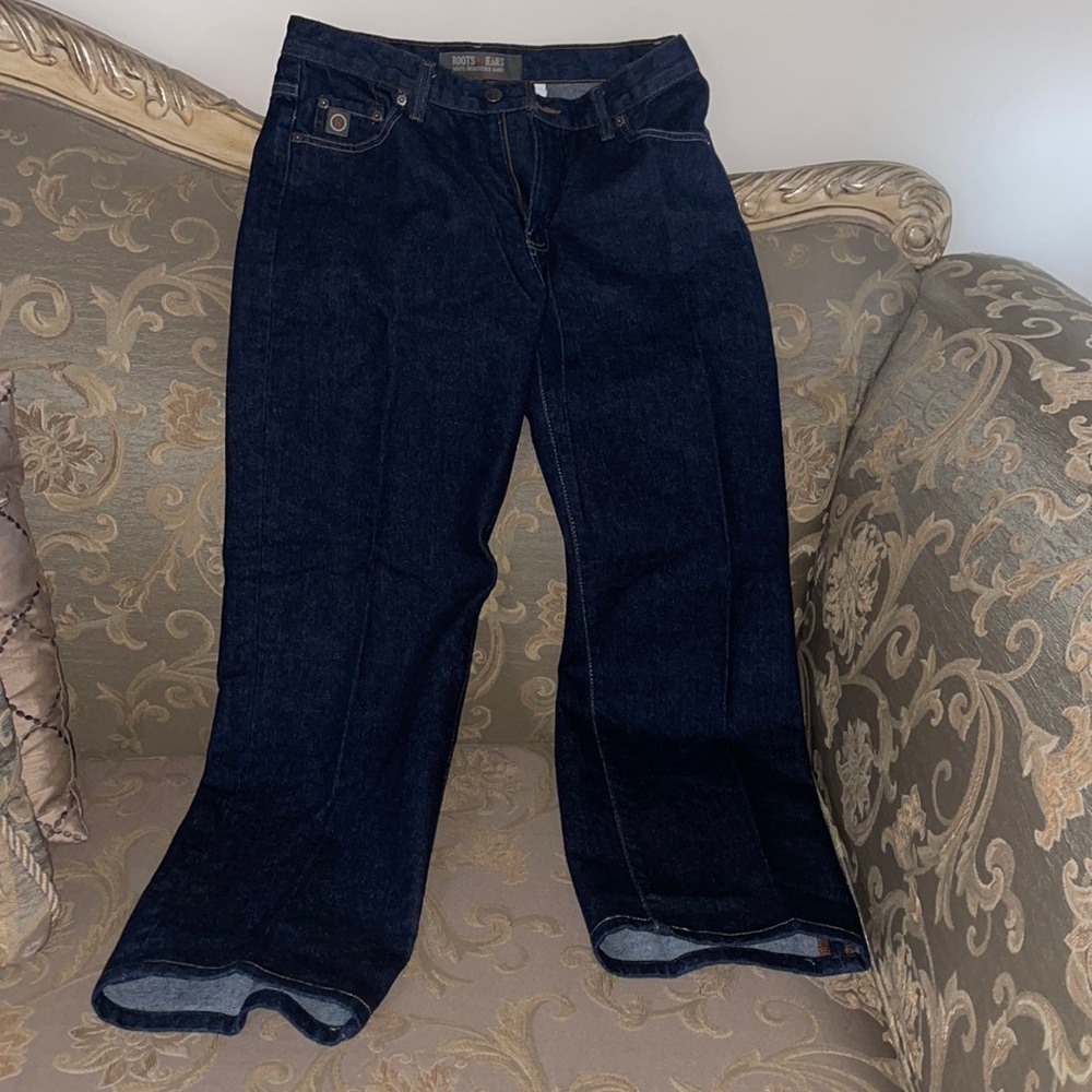 Womens Mid 2000s Y2K Roots Regular Straight Leg 100% Cotton Jeans Made in Canada